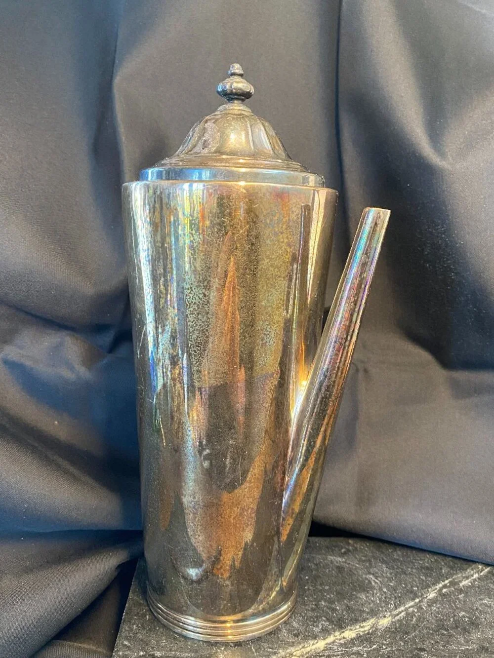 Restoration Hardware Vintage Art Deco Silver Plate Coffee Server Pot - As Is